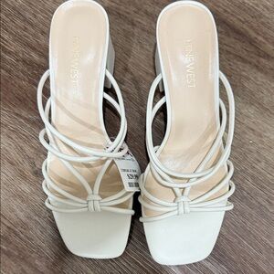 Nine West Women's White Strappy Heels